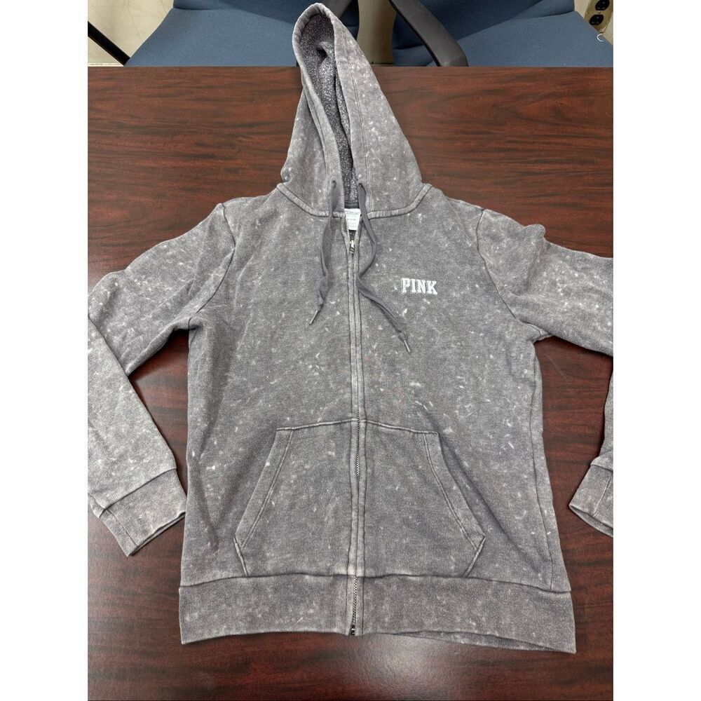 PINK Victoria’s Secret Grey Full Zip Hooded Jacket Size Small